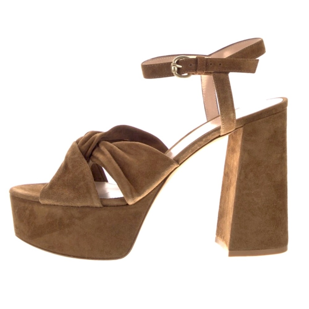 GIANVITO ROSSI SUEDE PLATFORM HEELS
